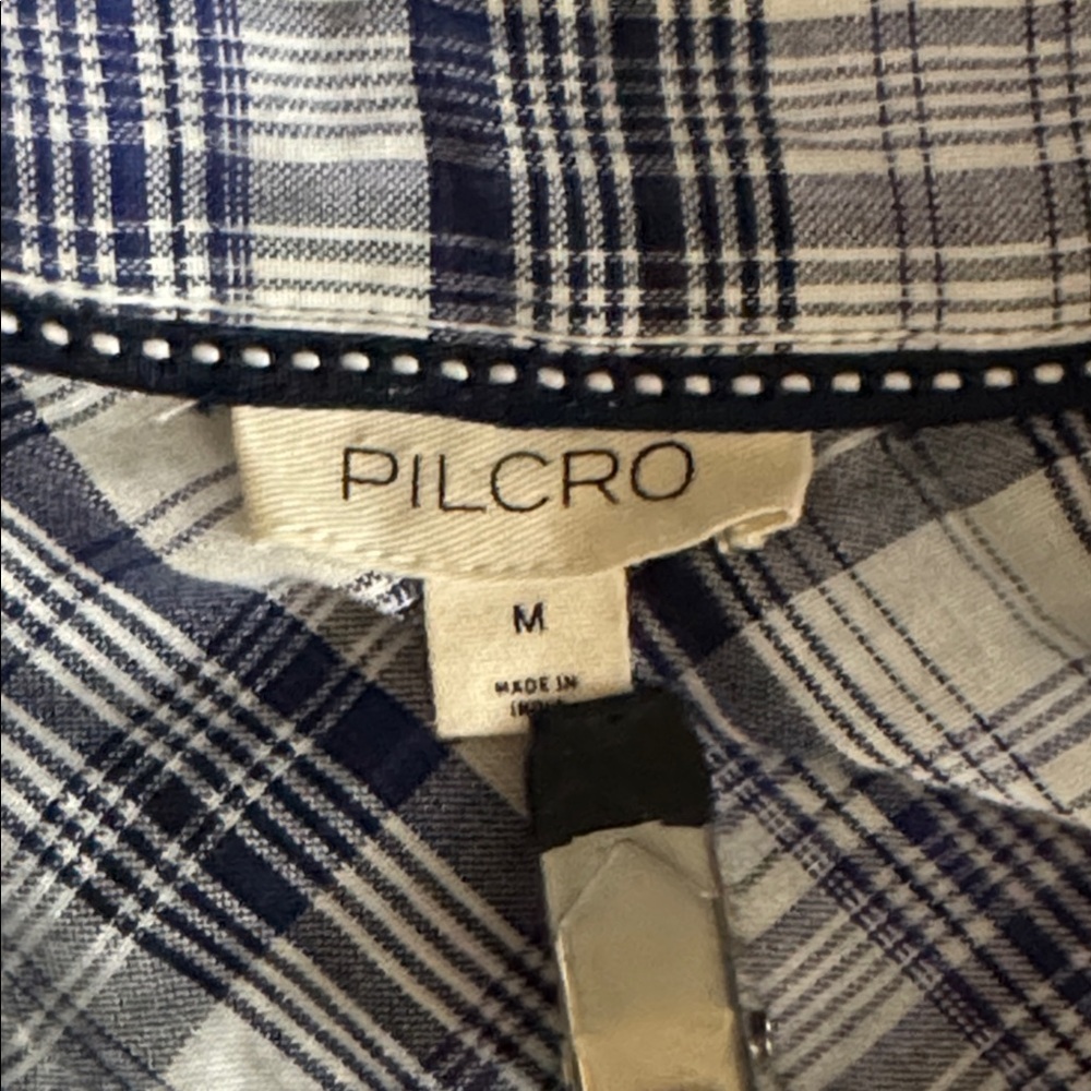 Pilcro Tie-Front Tunic Top Dress Blue Motif - Picture 10 of 15